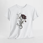 Vintage Burgundy Botanical Engraving T-Shirt