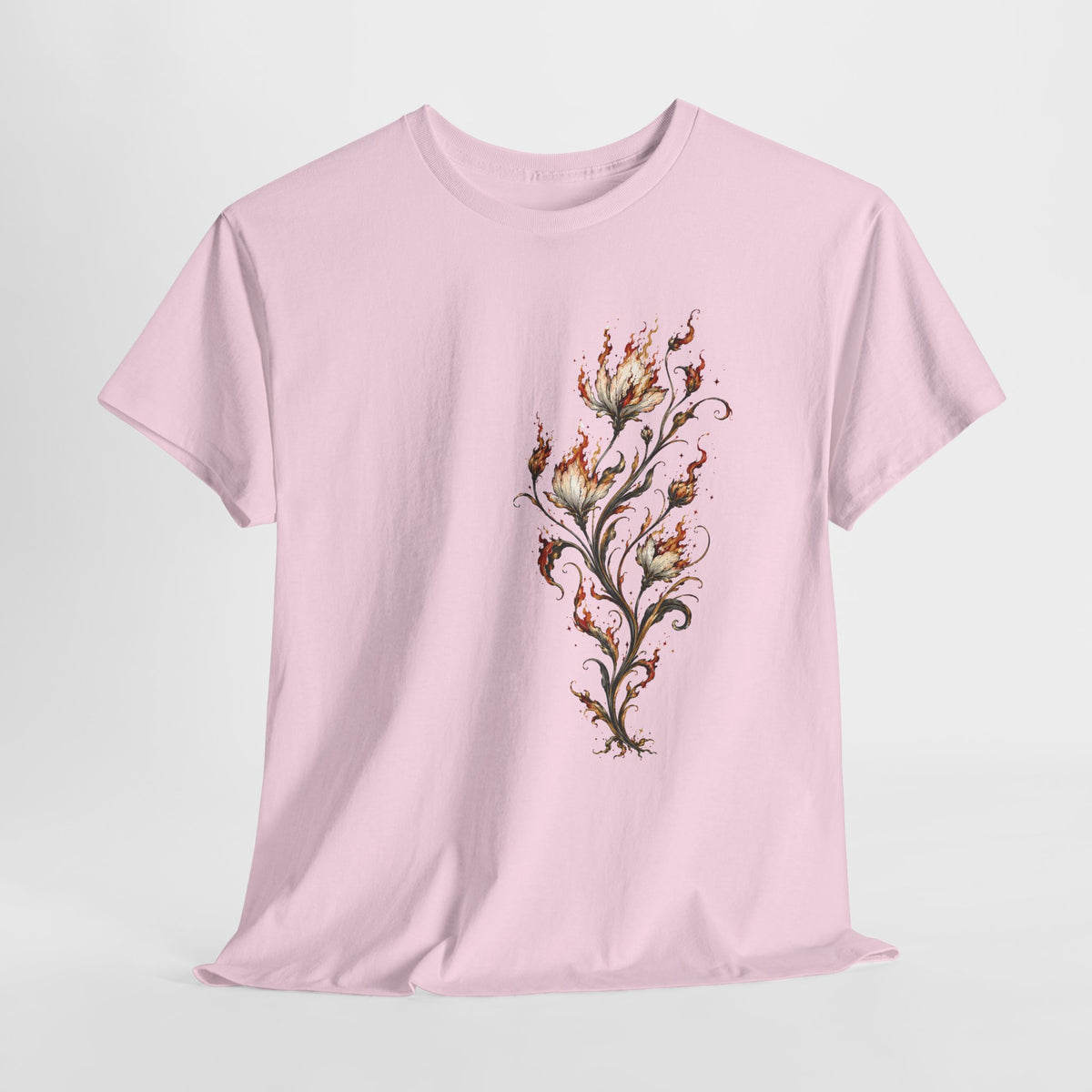 Burning Floral Engraving T-Shirt