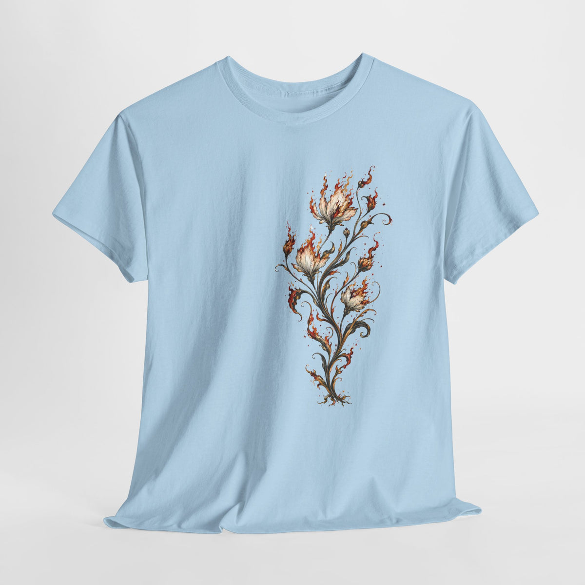 Burning Floral Engraving T-Shirt