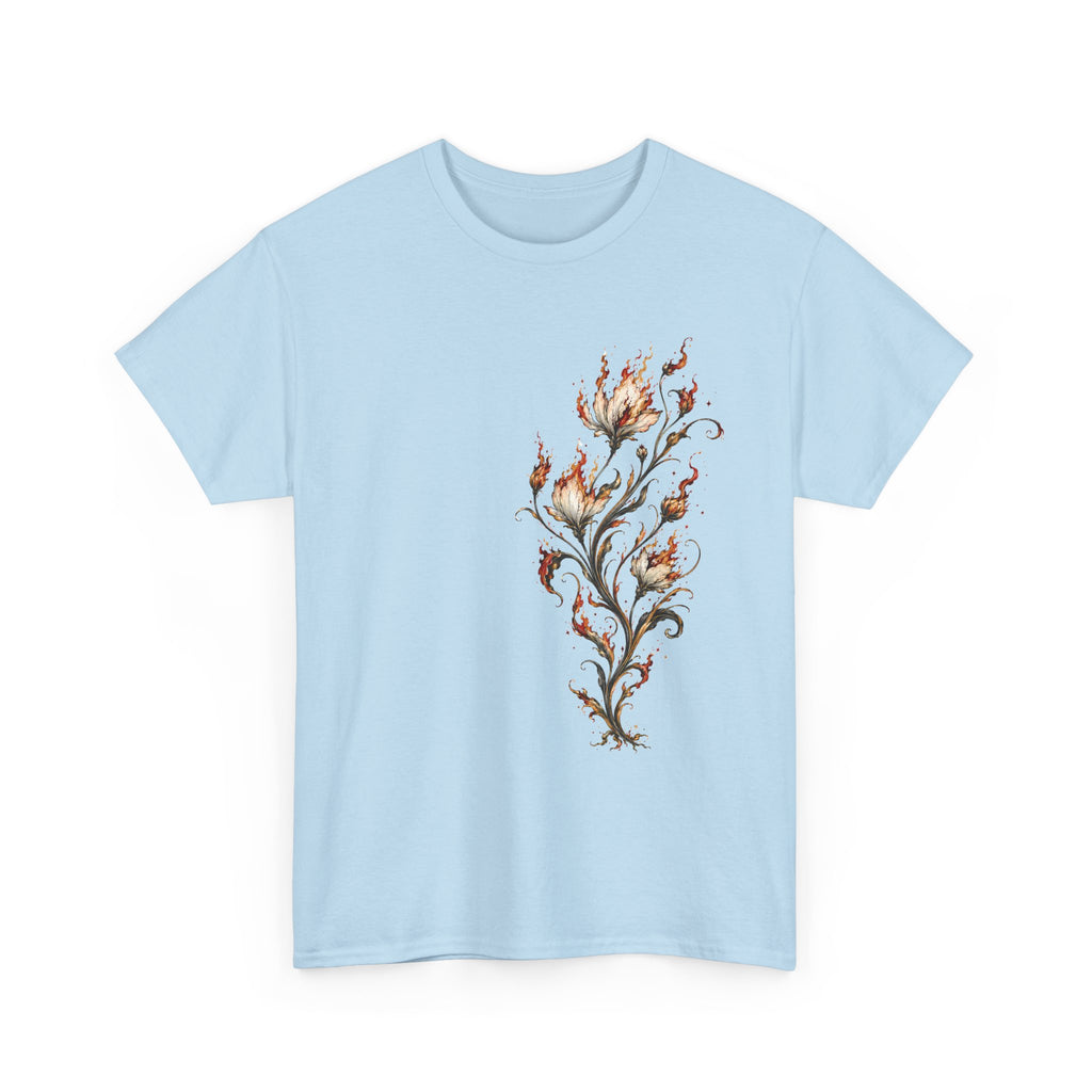 Burning Floral Engraving T-Shirt