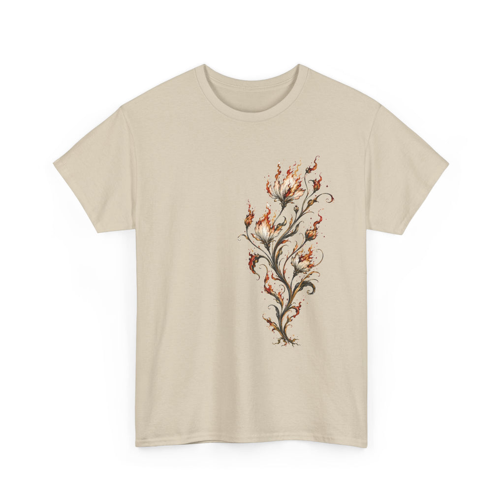 Burning Floral Engraving T-Shirt