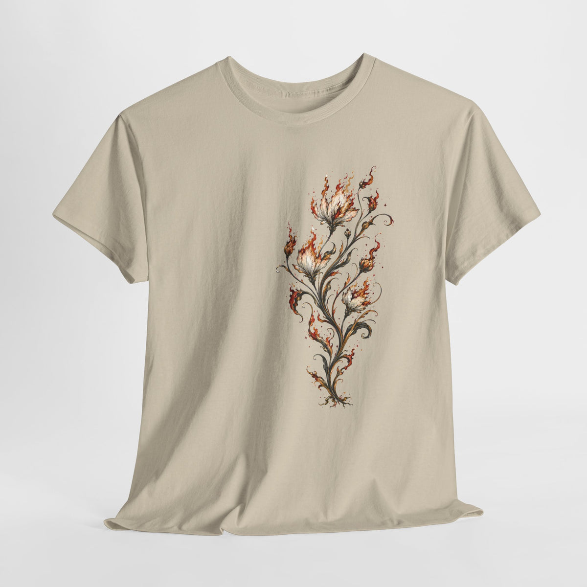 Burning Floral Engraving T-Shirt
