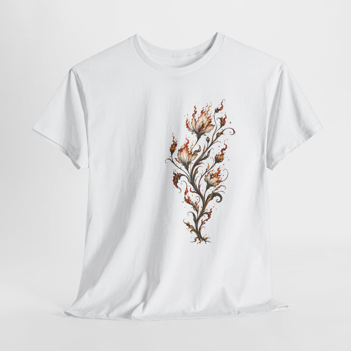 Burning Floral Engraving T-Shirt
