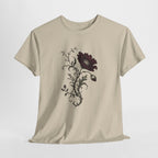 Vintage Burgundy Botanical Engraving T-Shirt